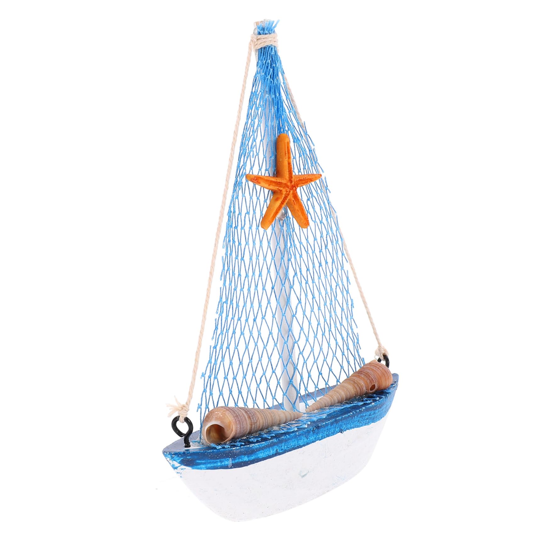 Yardenfun Mediterranean Style Wooden Sailboat Model Unique Nautical Decor for Living Bedroom Office Finish for Home Decoration Parties
