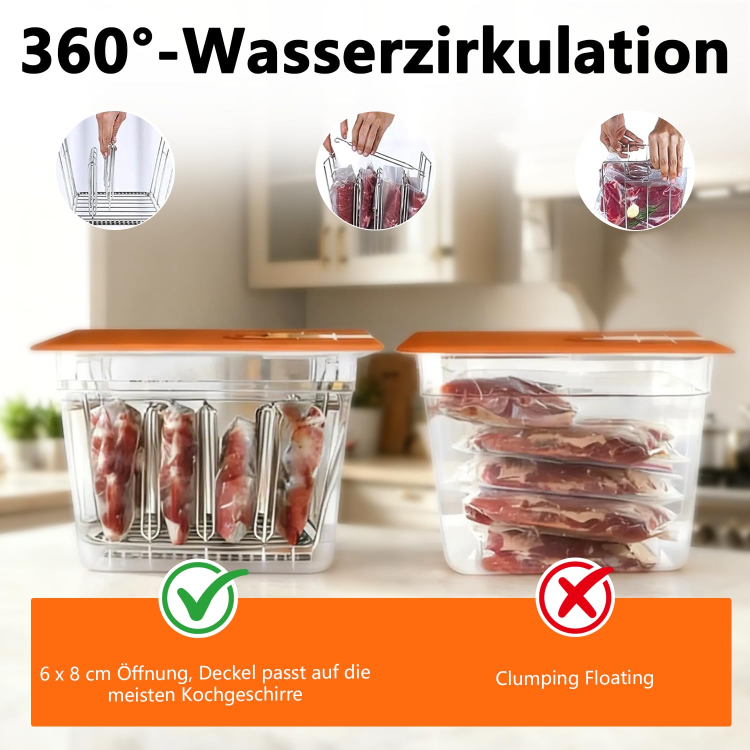 Sous Vide Behälter 12L, Sous Vide Container mit Deckel und Rack ür Sous Vide Stick Garer, Multifunktionaler Transparenter Behälter Geeignet für Fisch Fleisch und Gemüse (Set)