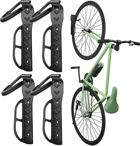 Miniatura 9 de Wallmaster Estante de almacenamiento para bicicletas para garaje, colgador de bicicletas de montaje en pared, paquete de 2 ganchos verticales
