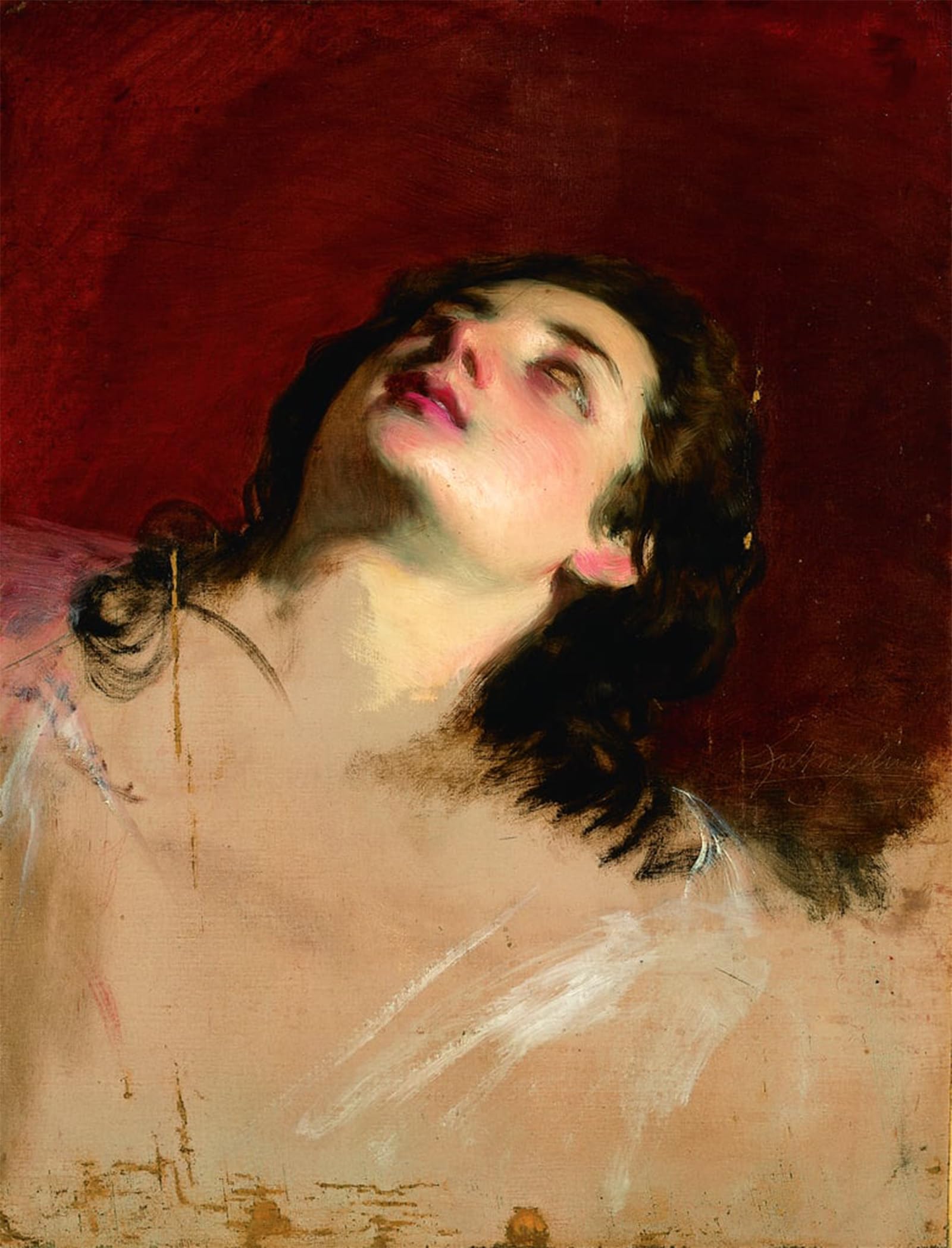 ARTXLXXBN Famous Prints Artwork Pictures Poster Painting Art Study of a Head of a Woman by Friedrich Von Amerling Artwork Landscape Pictures for Home Decor 60x90cm