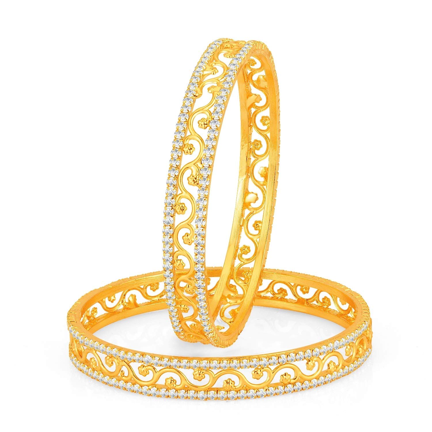 Sukkhi Incredible Gold Plated Set of 2 Austrian Diamond Bangles for Women (32005BADV750-AMZ_2.6.) (B014UXOB98) Amazon Price History, Amazon Price Tracker