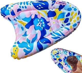 Tabla de bodyboard inflable para niños con asas, diseño de seguridad, tabla de natación plegable, superficie antideslizante para surf en la playa y natación en la piscina