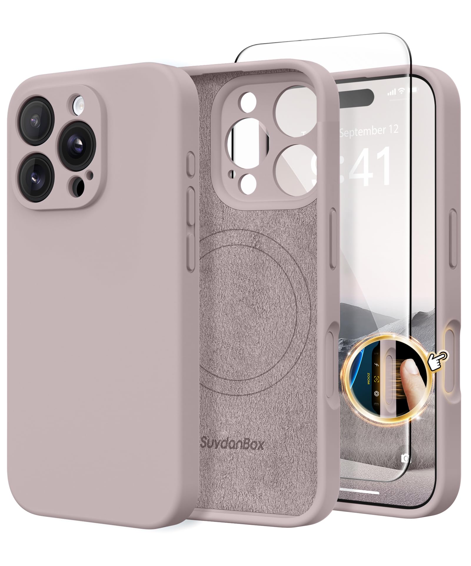 Magnetic for iPhone 16 Pro Case Silicone Hazel