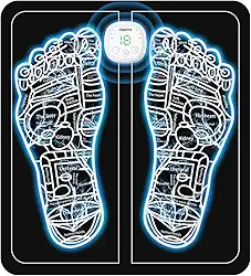 Massageador de pés EMS para neuropatia – Tapete massageador de pés para alívio da dor plantar, melhorar a circulação, relaxamento muscular, estimulador de pé EMS portátil e recarregável com 6