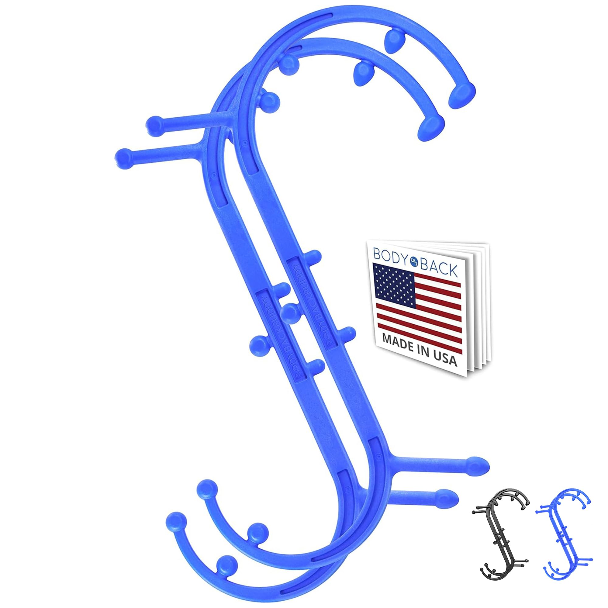 Body Back Buddy Classic USA Made Handheld Full Body Massage Cane Pressure & Trigger Point Massage Tool for Deep Tissue Pain Relief - Dual Massage Hooks for Back, Shoulder, Neck. Manual Back Massager