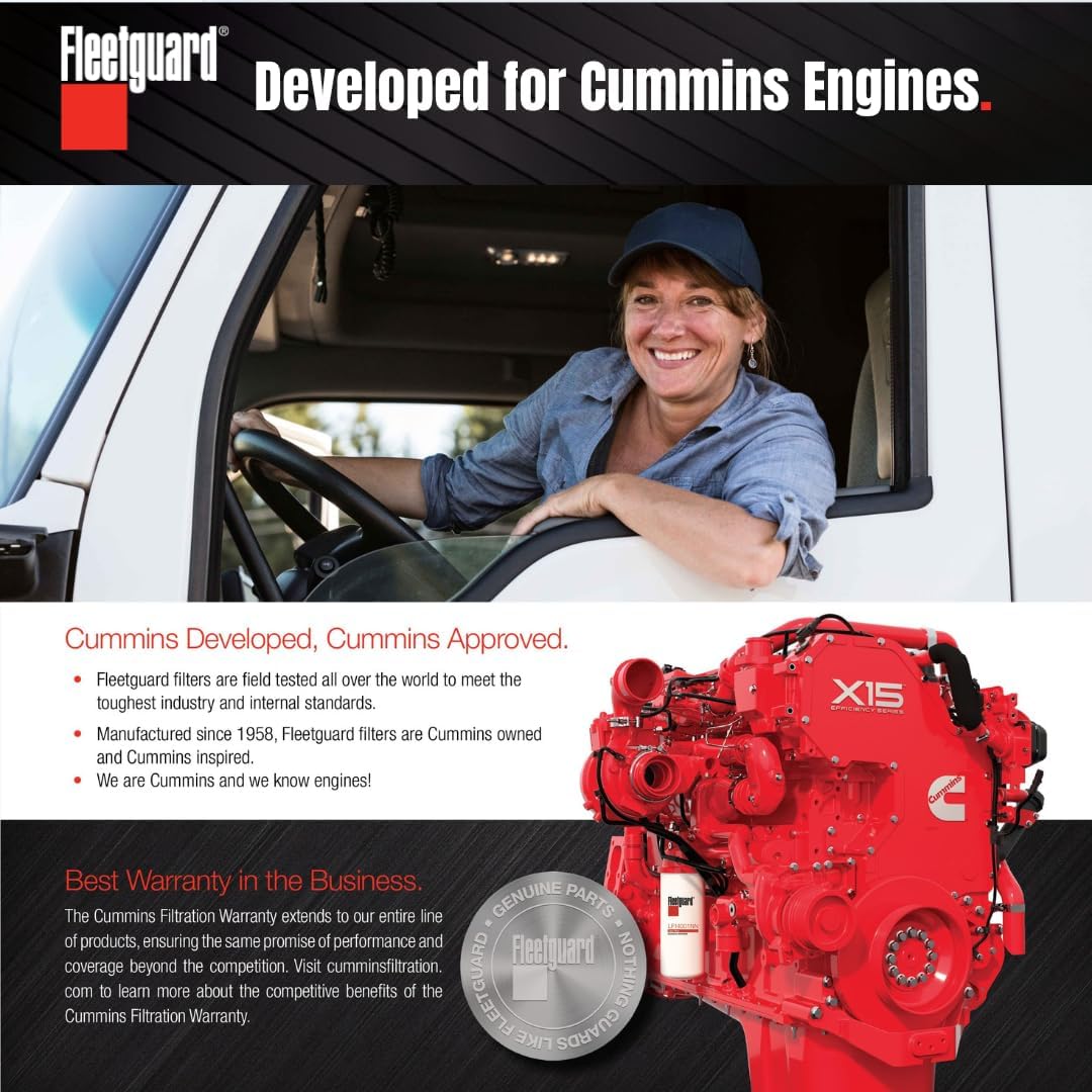 FF5971NN Fleetguard Fuel Filter | Genuine OEM replacement for 2020+ Cummins X15 ISX15 X12 ISX12 | Extended Life upgrade of FF5825NN and FF5776 fuel filters