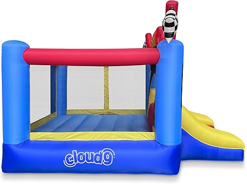 Miniatura 3 de Cloud 9 Casa inflable de la despedida y el soplador, gorila del tema de la pista del coche de carreras para los niños con la diapositiva y la gran
