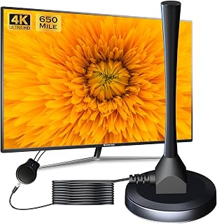 Fortrek 2025 Amplified Digital TV Antenna Indoor/Outdoor HDTV - 650+ Mile Range, 4K 1080p Local Channels for Smart TV, No Cable Needed