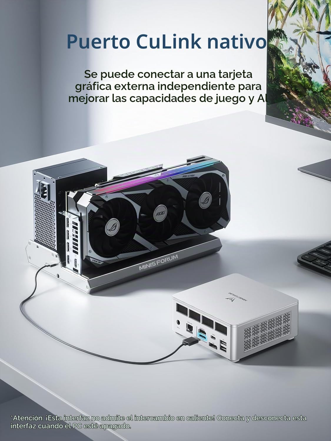 MINISFORUM Mini PC UM880 Plus, AMD Ryzen 7 8845HS (8 C/16 T, hasta 5,1 GHz), 16 GB de RAM DDR5, SSD de 512 GB, gráficos Radeon 780M, OCuLink, Triple Pantalla, 8K a 60 Hz, 5 Puertos USB, Wi-Fi 6E