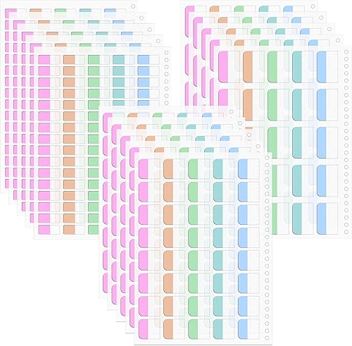 480 pestañas adhesivas de índice para cuadernos, pestañas de página de colores reposicionables, pestañas adhesivas de índice para cuadernos,