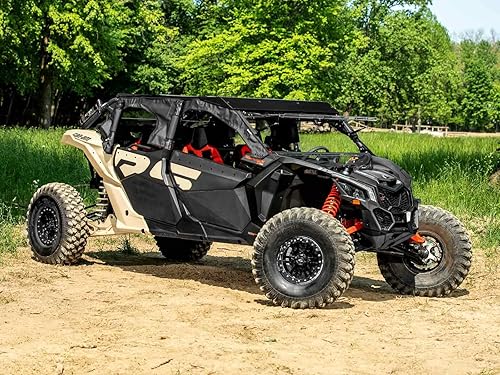 Miniatura 8 de SuperATV Primal Soft Cab - Puertas superiores para Can-Am Maverick X3 MAX 2017+ | Resistente al agua, desgarros, rayos UV | Ventanas de vinilo de