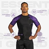 Vista 5 de Sanabul Esencial manga corta Rash Guard MMA BJJ Wrestling Grappling Jiu Jitsu
