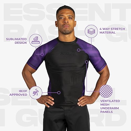 Miniatura 4 de Sanabul Esencial manga corta Rash Guard MMA BJJ Wrestling Grappling Jiu Jitsu