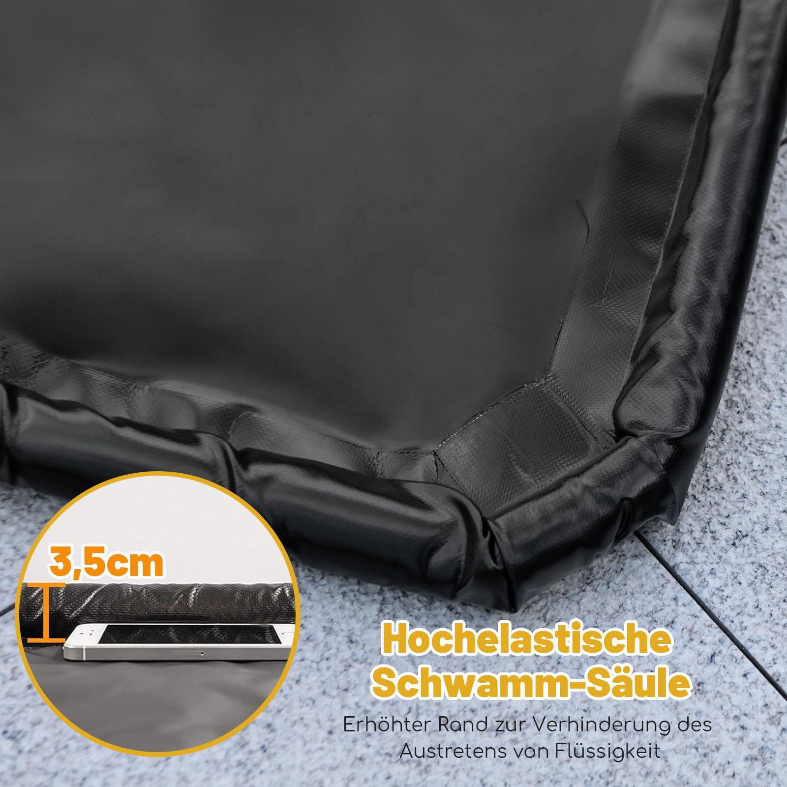 COSTWAY Garage Bodenmatte, 670 x 275 cm Auto Ölauffangmatte, Ölmatte rutschfest & wasserdicht & wiederverwendbar, Garagenmatte Antirutschmatte mit doppelseitigem Klebeband für Werkstatt, Garage