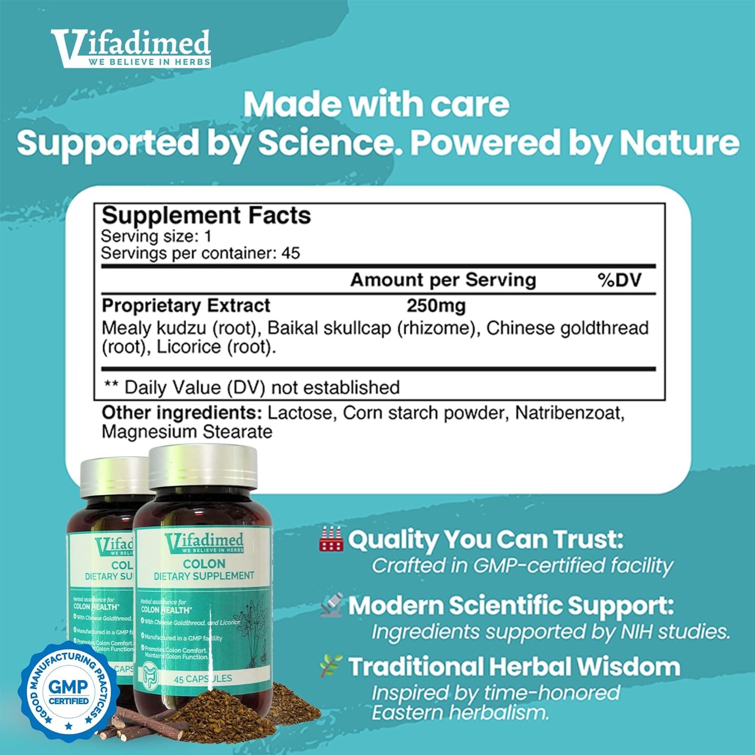 Colon for Diarrhea, IBS-D,Colitis, Soothes Irritation,Enhances Colon's Function. Intestine Lining,Gut Microbiome,Colon Motility. IBS Relief.-45 Capsules - Image 6