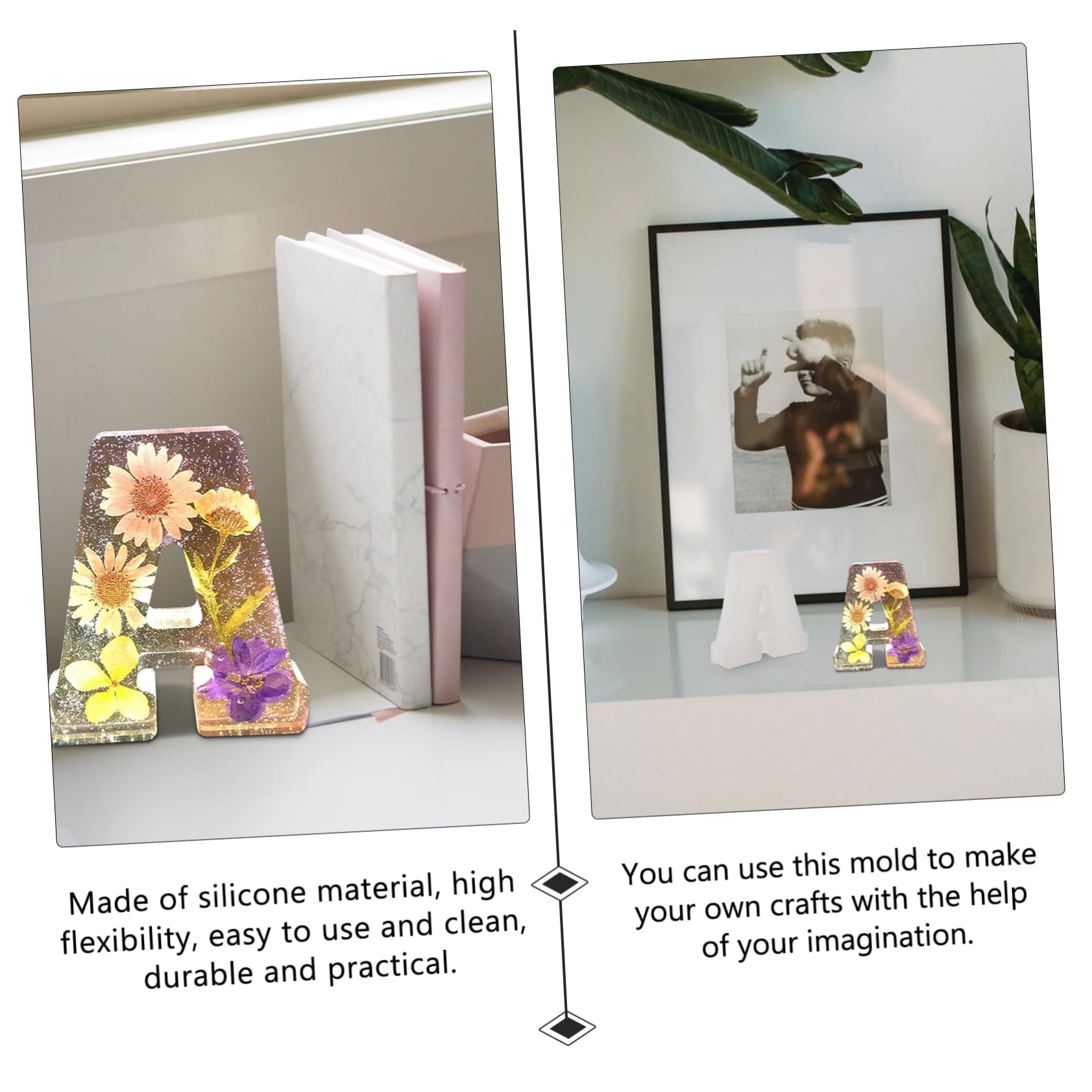 Angoily 2 Pezzi Mold per Stampo Decorativo per Fai da Te Resistente e Creativo per Creare Opere Uniche e Regali Speciali