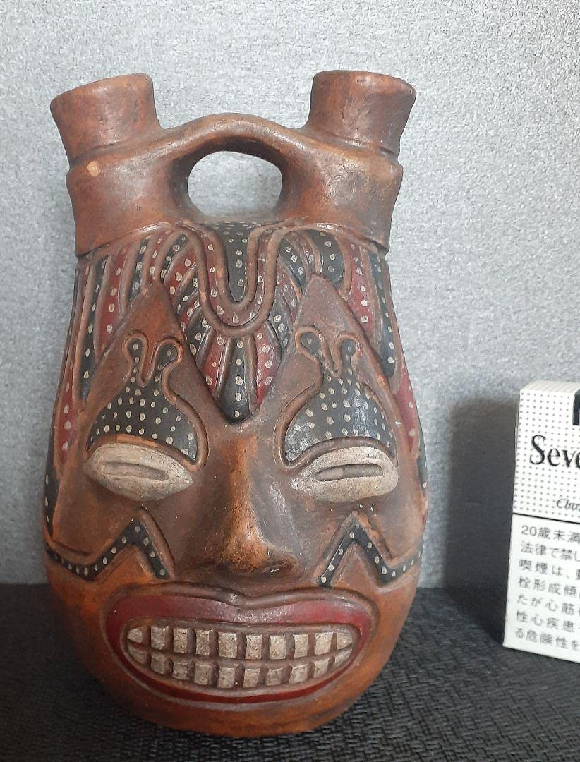 Amazon.co.jp: 古代インカ 彩色土器 人面土器 発掘 アステカ ペルー 