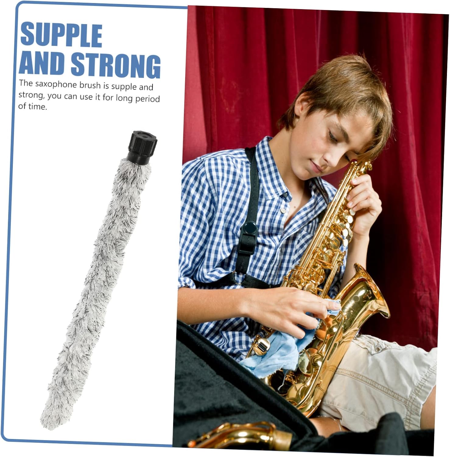 Alto Saxophone Cleaning Brush Long Tool for Maintenance and Care