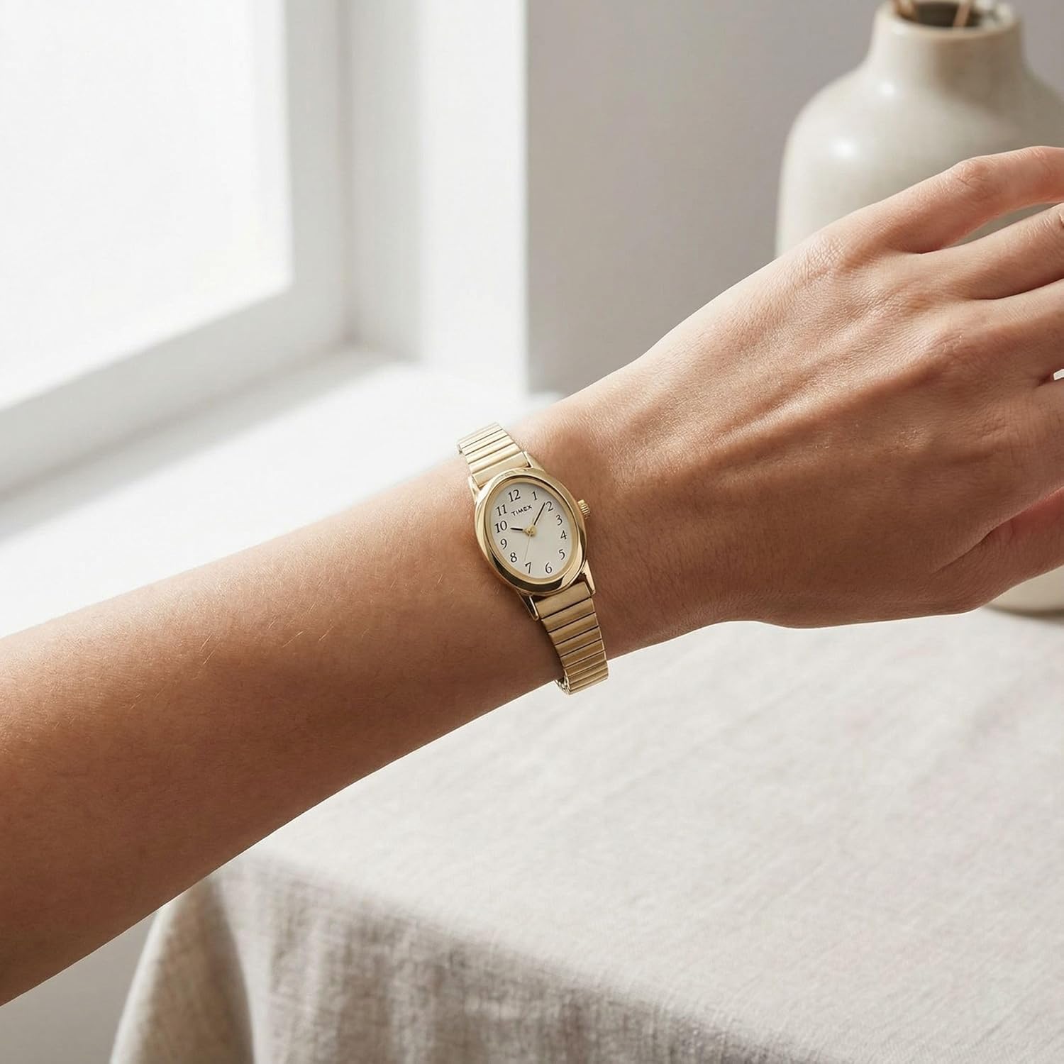 Timex Women's Cavatina Watch - TPearl Dial Gold-Tone Case - Image 7