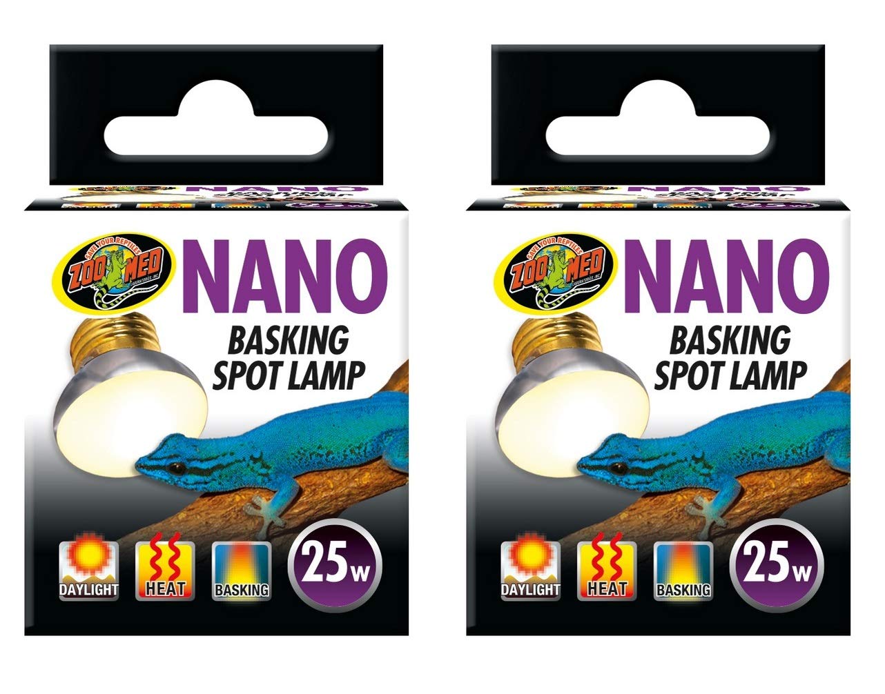 (2 Pack) Zoo Med Labs 25W Nano Basking Spot Lamp
