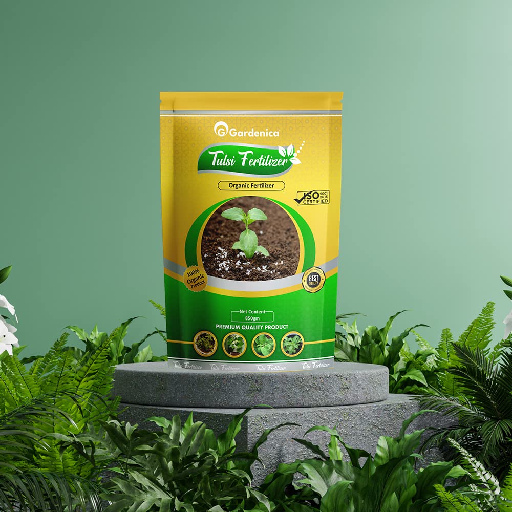Gardenica Tulsi Fertilizer (850 gm) | Natural and Organic | Promotes Growth of Tulsi Plants | Tulsi Plants Ideal for Balconies, Terraces, and Home Gardens