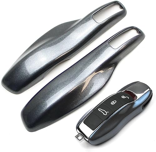 Miniatura 5 de iJDMTOY (1) funda para llave tipo control remoto inteligente, metálica, brillante, que combina a la perfección, para Porsche Cayenne Panamera Macan