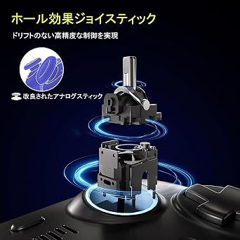 QRD Spark N5 PS5用コントローラ、PS4 Pro Slim PS3 Steam Deck PC スマホに対応、3.5 mmオーディオポート+スピーカー+マイク、マクロ、連射、振動、モーションセンサー、マップ可能機能、ホールエフェクトジョイスティック