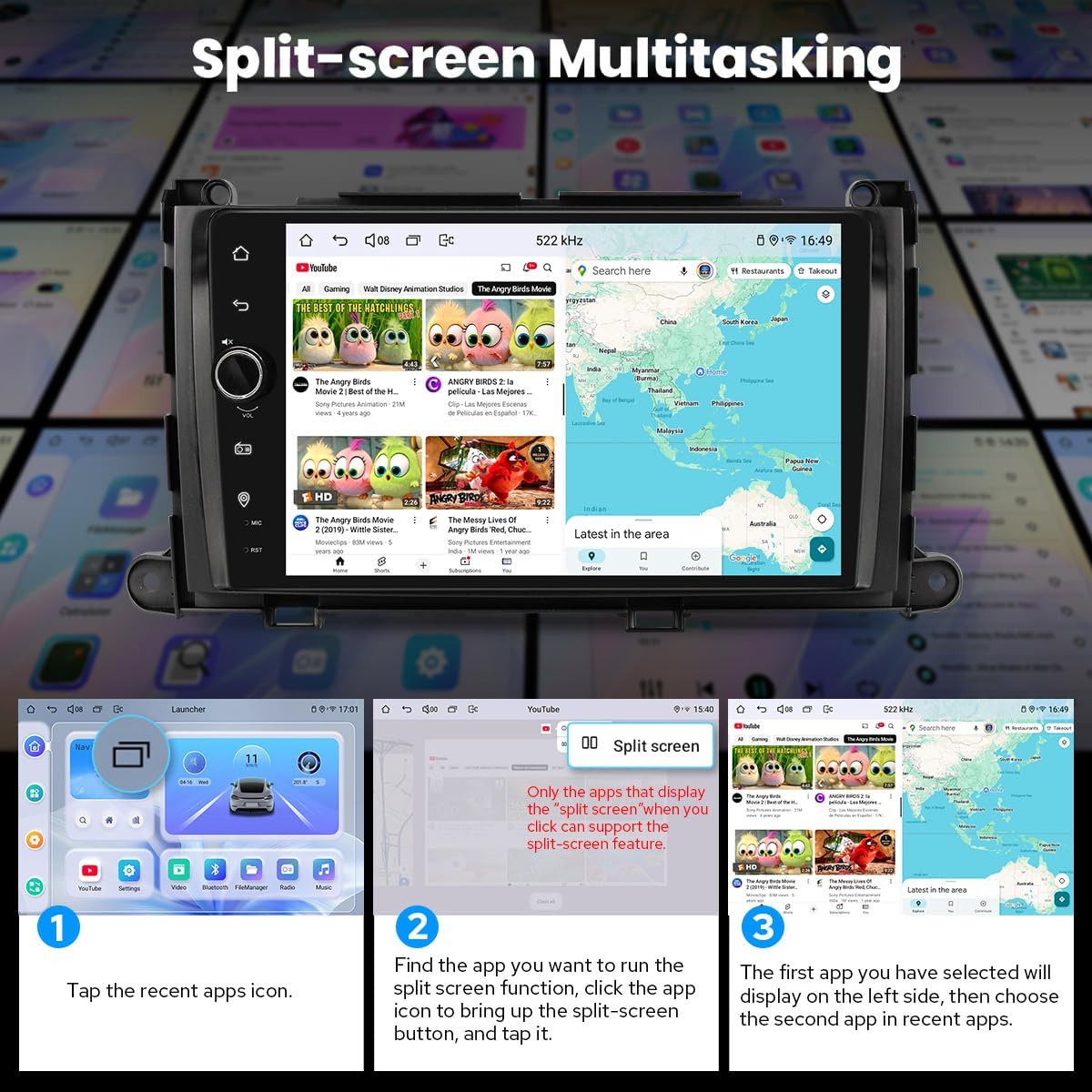 JOYING Car Radio for Toyota Sienna 2011-2014 Android 13 Head Unit 9 Inch Touch Screen Car Stereo with Carplay & Android Auto, GPS Navigation, Bluetooth, SWC, AM/FM Radio(JY-TT176N4)