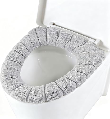 Miniatura 3 de Guojanfon Fundas de asiento de inodoro suaves y gruesas, elásticas, lavables, 3 unidades