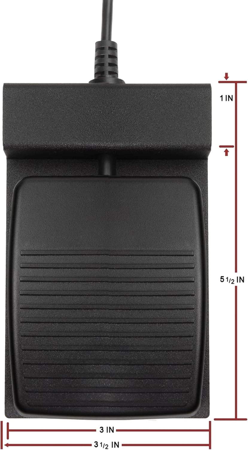 ECS Hands-Free USB Single Button Press and Release Dictation Foot Pedal for Dragon Medical Practice Edition, Legal, Group and Dragon Medical One