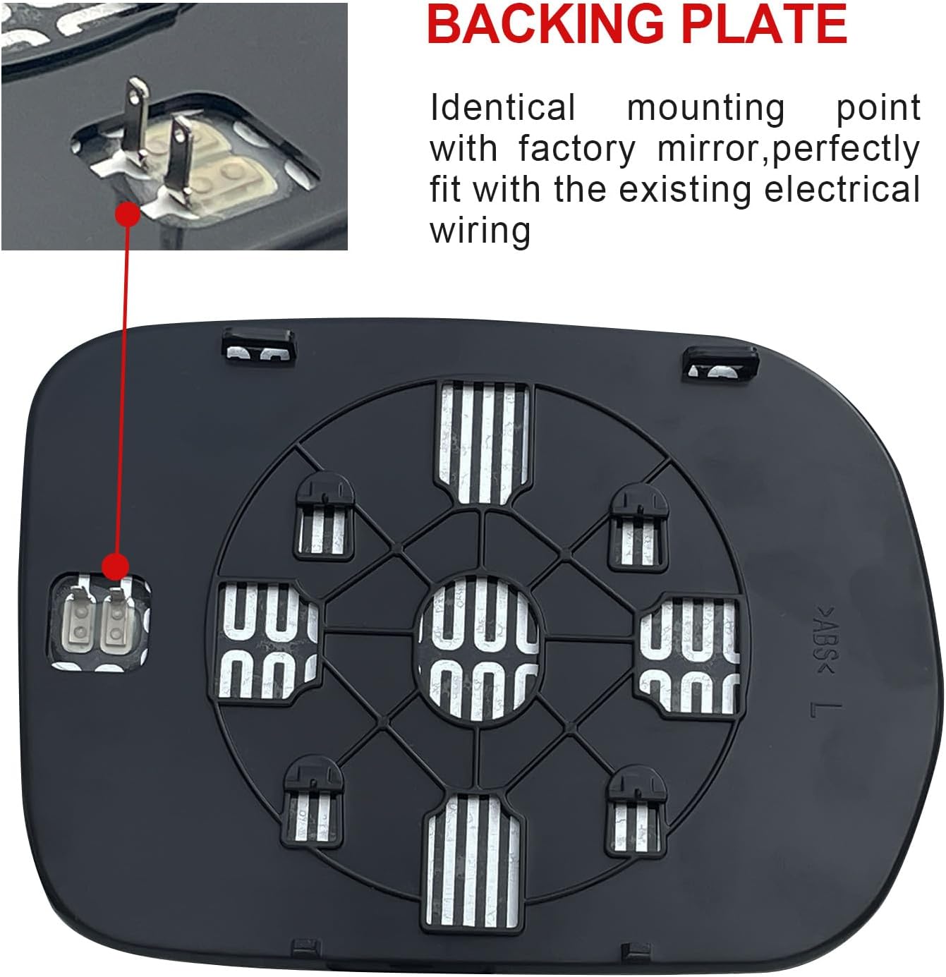 Driver Side Mirror Replacement for Honda Pilot 2003 2004 2005 2006 2007 2008, Power Heated Left Exterior Side Rearview Mirrors Glass Accessories, with Backing Plate