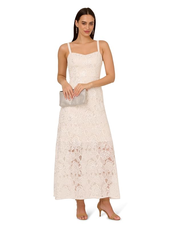 Adrianna Papell Women's Sequin Lace Ankle Dress, Ivory, 18 by Adrianna Papell - Used condition - Image 4