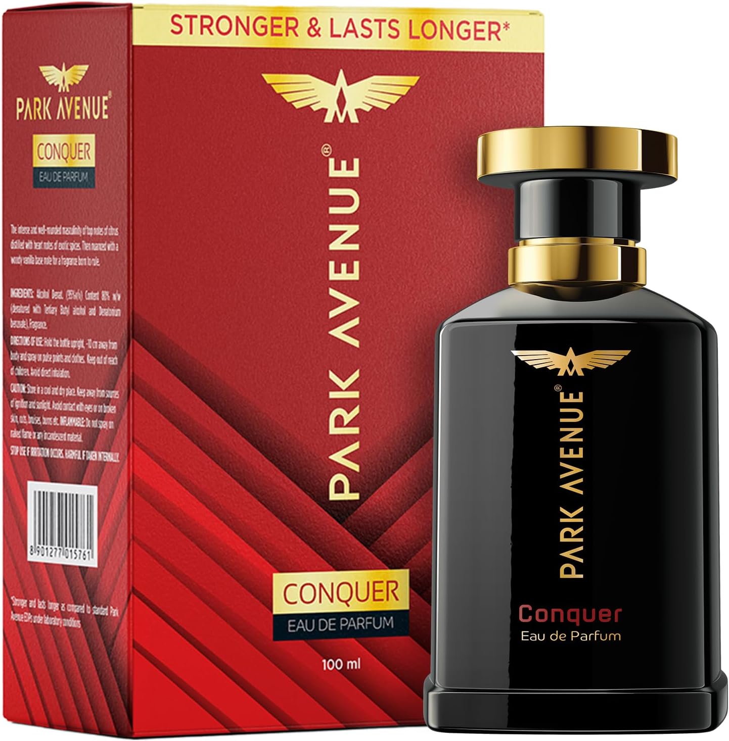 Park Avenue Conquer, Eau De Parfum Men, 100ml | Long Lasting Perfume for Men | Premium Luxury Fragrance Scent | Aromatic Blend of Woody & Spicy Fragrance | Suitable for Every Occasion