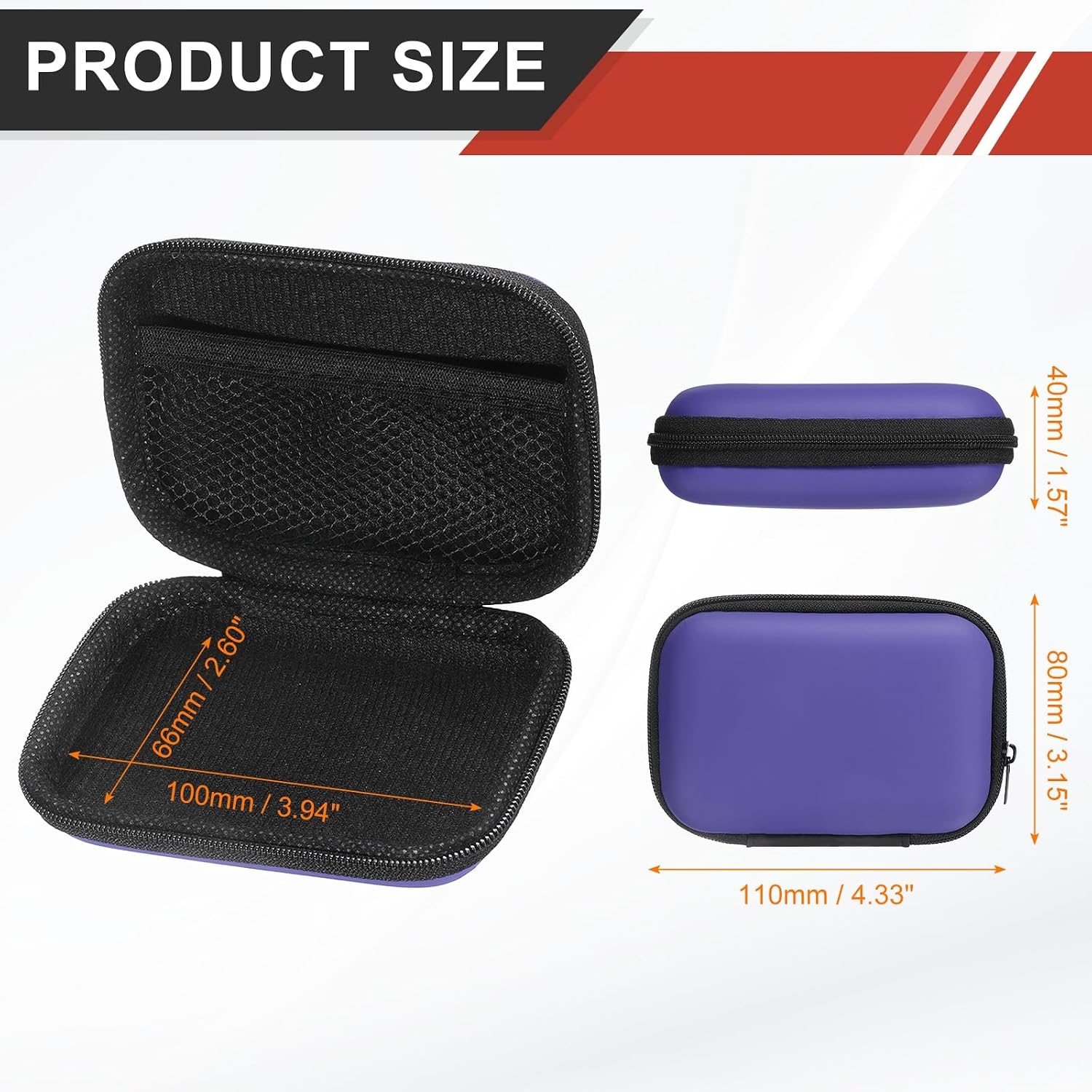 uxcell Travel Card Game Case, UNO Playing Card Case, Purple Waterproof Rectangle Small Storage Box -Not Including Cards for Outdoor Gaming, Camping image 2