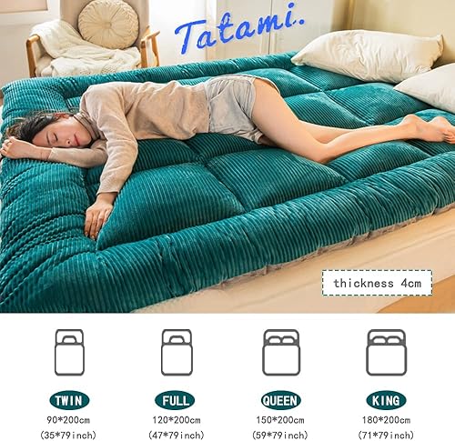 Miniatura 5 de Colchón de felpa para el suelo colchón de futón japonés cálido de invierno plegable colchón enrollable colchón de campamento almohadilla de dormir