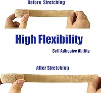 Vista 130 de Baisunt Paquete de 6 vendajes cohesivos de 1 pulgada, cinta autoadhesiva autoadhesiva autoadhesiva transpirable para muñeca, tobillo, deportes