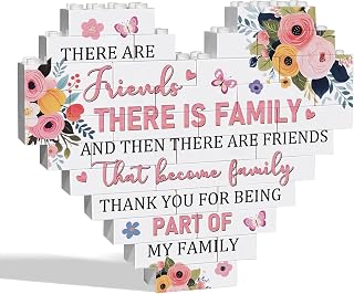 Friendship Gifts for Women Girls, Best Friend Birthday Gifts Heart Shape Building Block Puzzle Sign for Friends Bestie BFF Thanksgiving Christmas Gifts