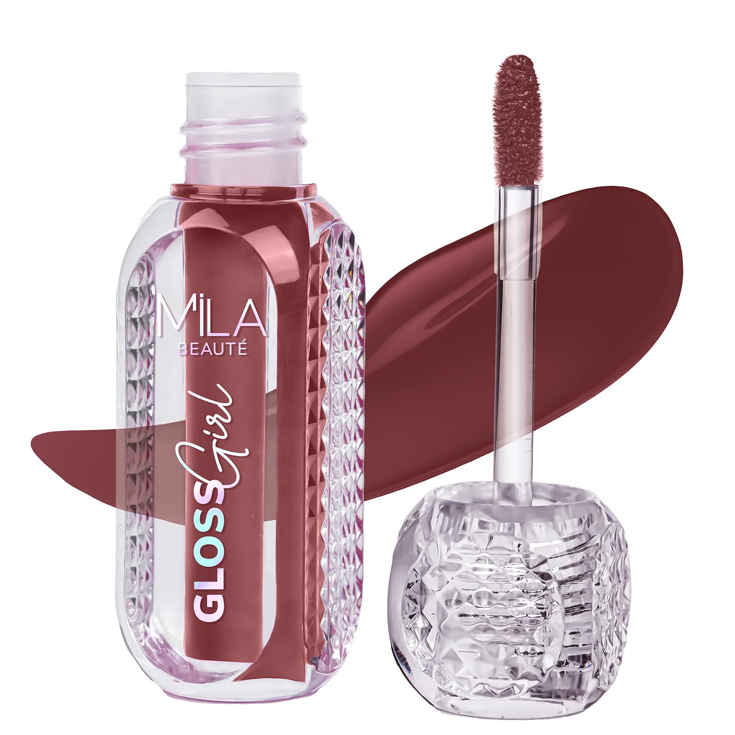 Mila Beauté Gloss Girl Lip Gloss | Enriched With Mango Seed Butter & Hyaluronic Acid | Light Weight & Non-Sticky Formula | Gives Fuller-Lip Effect & Extra Hydration | High Shine Finish - Dont Know, 2.8 ml