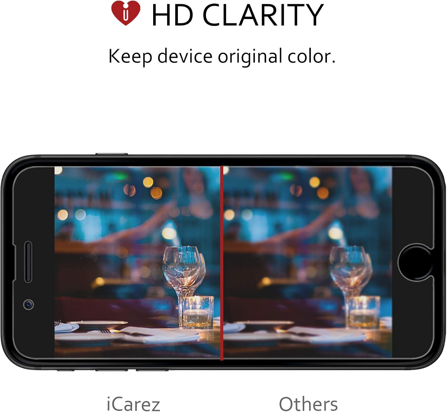 iCarez Tempered Glass Screen Protector for iPhone SE 3/2 (2022/2020) 4.7-inches, 3-Pack