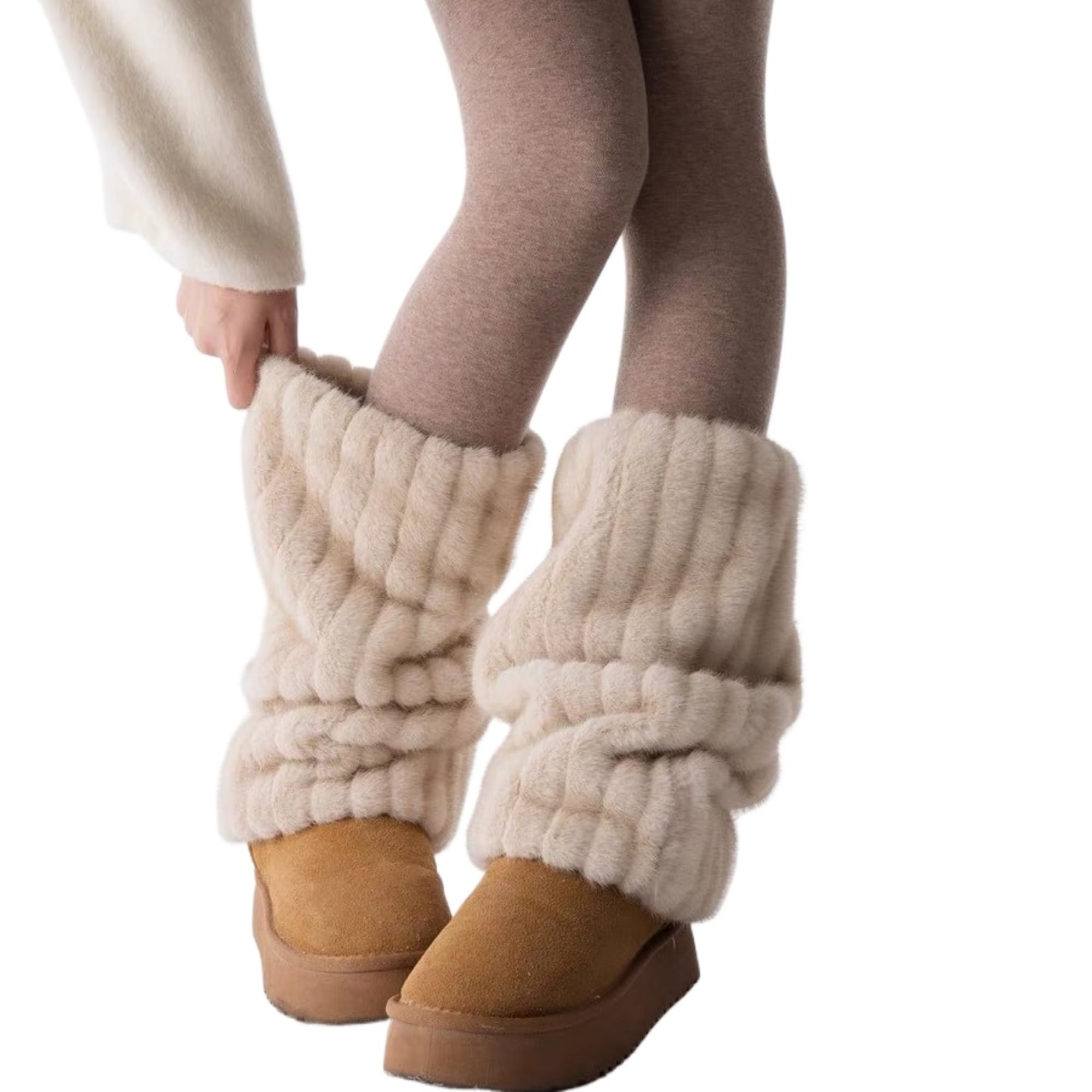 Fuzzy Leg Warmers Y2k Fairy Grunge Fur Leg Warmers Women Fluffy Cute Stocking Socks Aesthetic Accessories