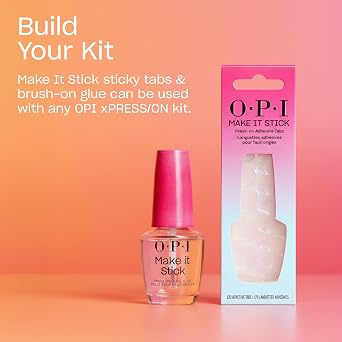 OPI Make It Stick | Nail Adhesive Glue & Press-On Tabs | Up to 14 Days of Wear for Press-On Nails | Fast Drying, Mess-Free Application | Vegan Formula