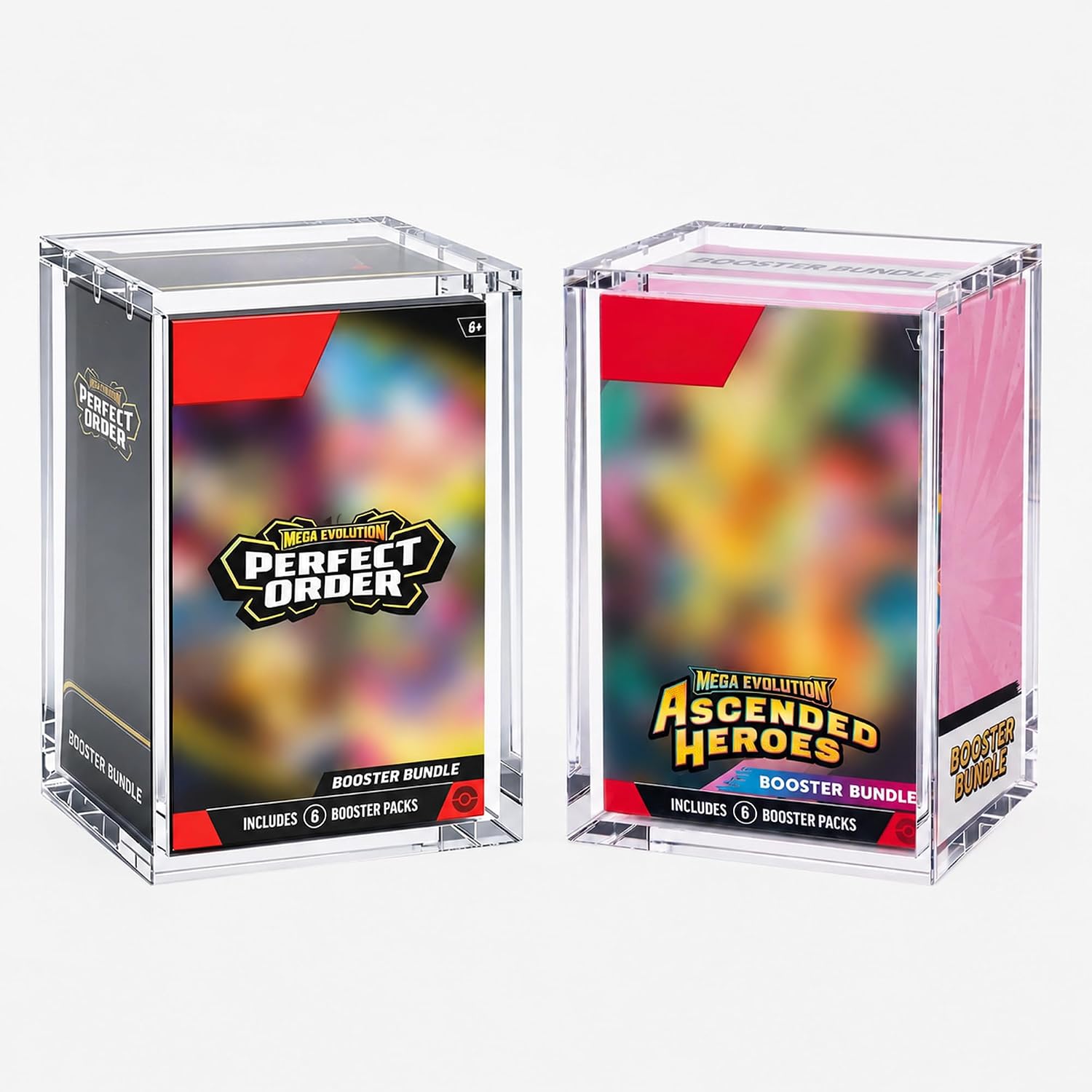 2-Pack Booster Bundle Acrylic Cases for New Taller Sealed Booster Bundles