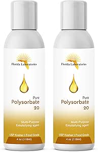 Florida Laboratories, Inc. 2 Bottles 4 oz Polysorbate 20 Food Grade Kosher
