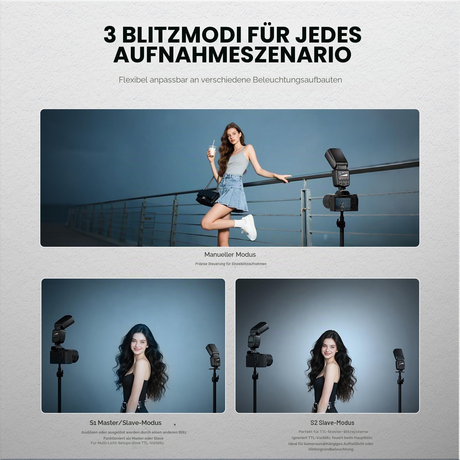 PHOTOOLEX Blitz Flash Speedlite für Canon Nikon Sony Panasonic Olympus Pentax Fujifilm Sigma Minolta und Andere DSLR Digital SLR Film SLR Kameras und Digital Kameras mit Single-Kontakt Hot-Schuh