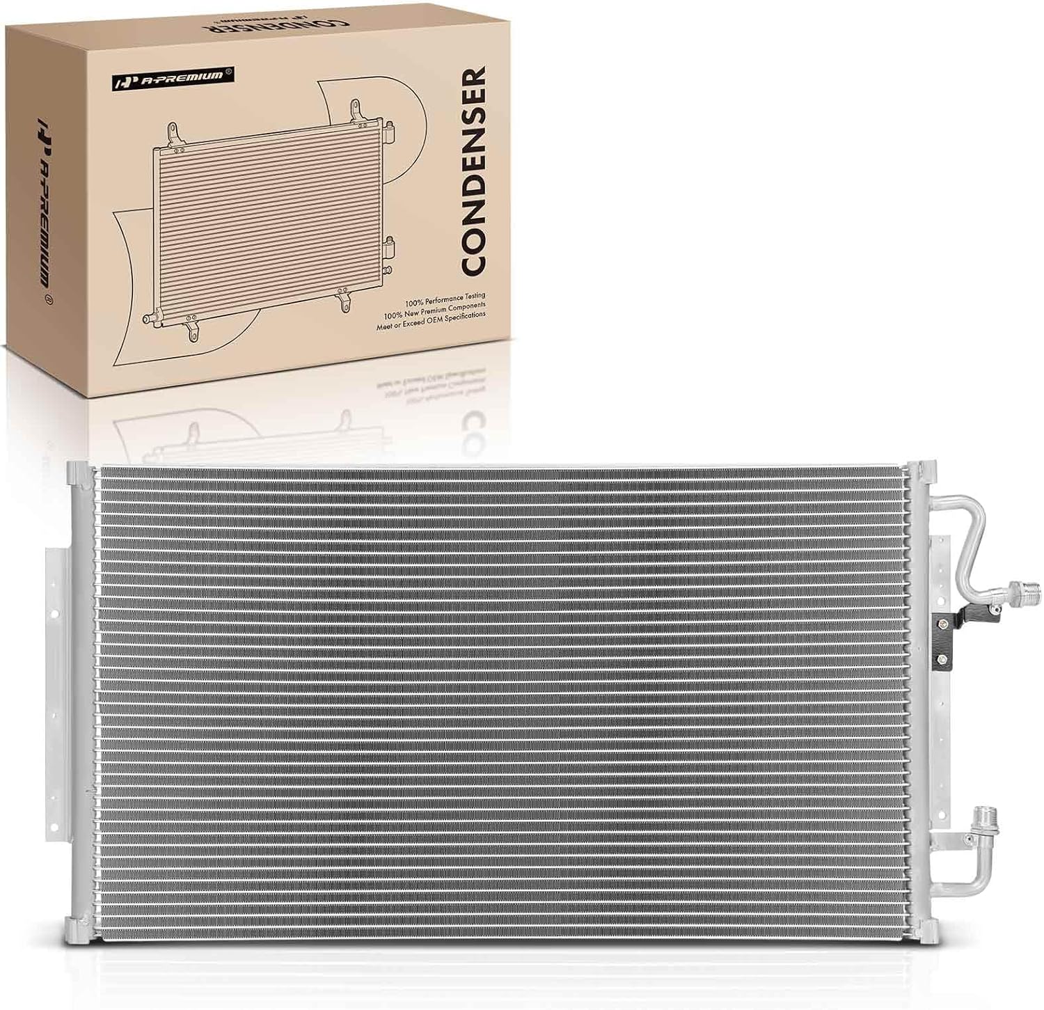 A-Premium Air Conditioning A/C Condenser Compatible with Chevrolet 1998-2002 (B7 C6500 Kodiak C7500 Kodiak) & GMC 2000-2002 B7, #52477032