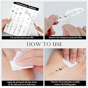 Leesgel Temporary Tattoos for Women, Small Finger Fake Tattoos