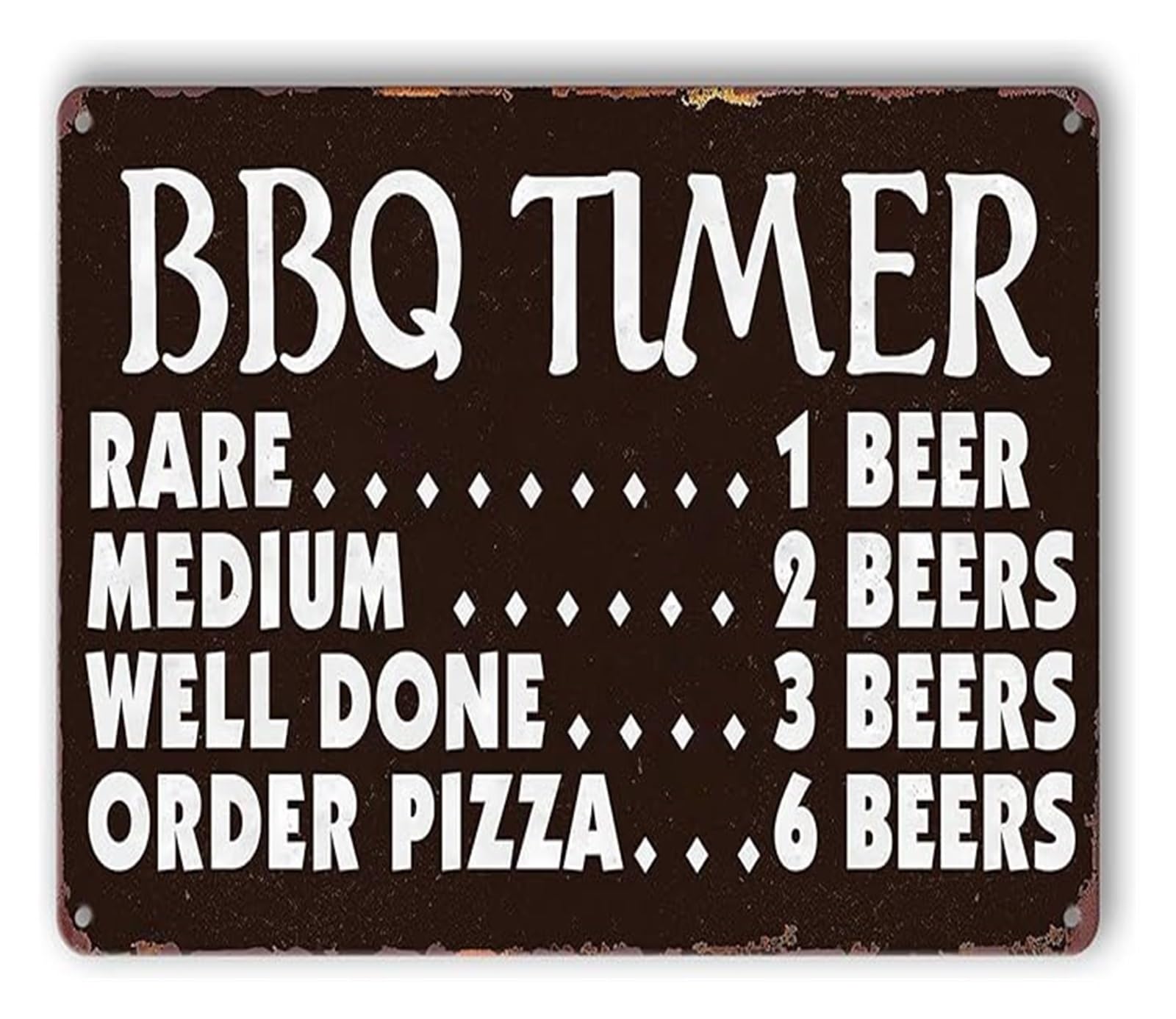 AUOQKQUT Retro Outdoor Decor Funny BBQ Timer Tin Sign Vintage Grilling Metal Sign for Backyard Patio Kitchen Man Cave Garage 8 X 12 in