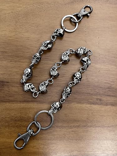 Miniatura 7 de PINKPIN Skull Wallet Chains for Men Pants Chain Jean Chains Belt Chain Biker Chain Skull Chains Halloween Costumes Decor Pocket Chains Punk Heavy