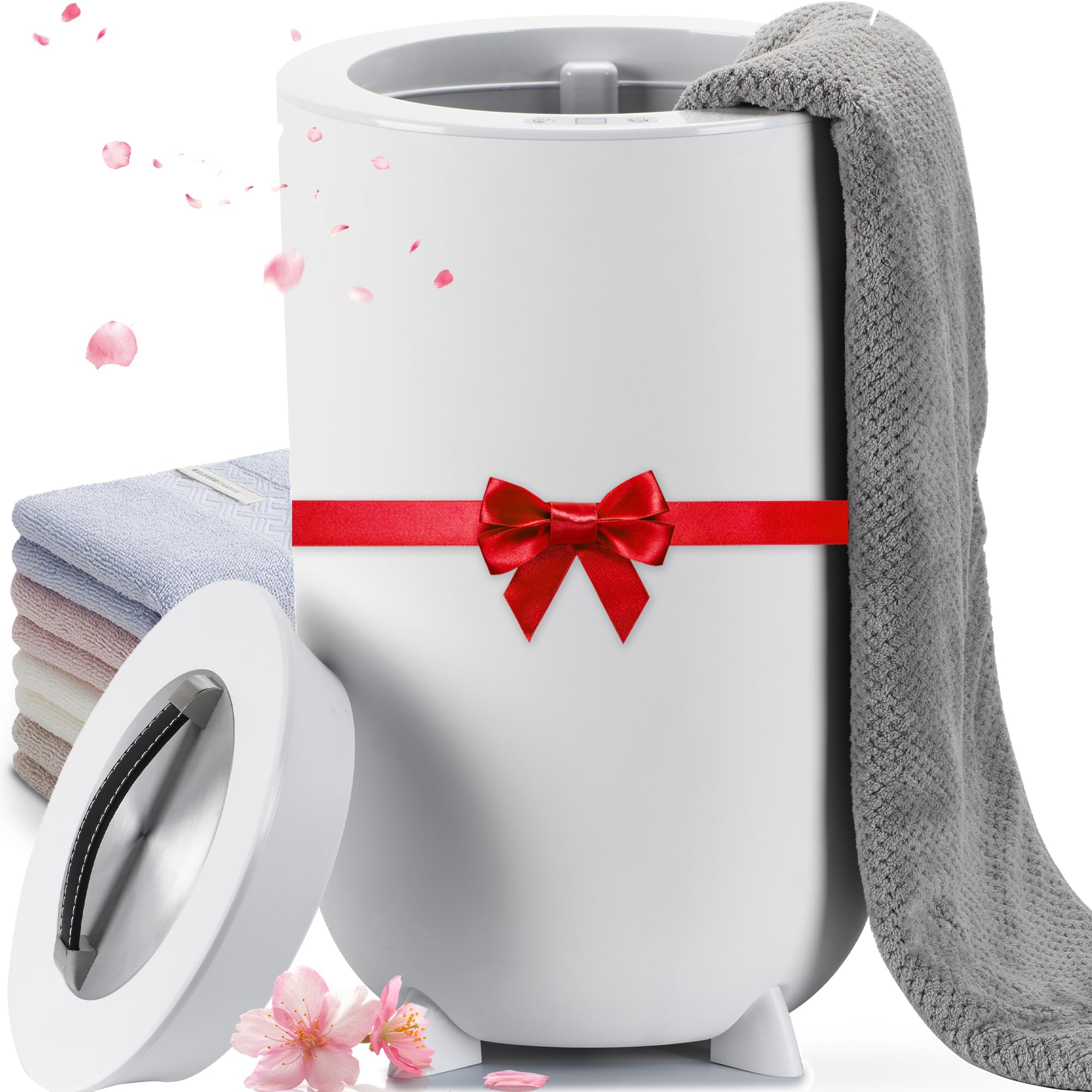 35L Towel Warmer For Bathroom — Adjustable Timer 15-60 Min, Auto Shut-Off, Aroma Tray, Fits Large Towels & Robes, White