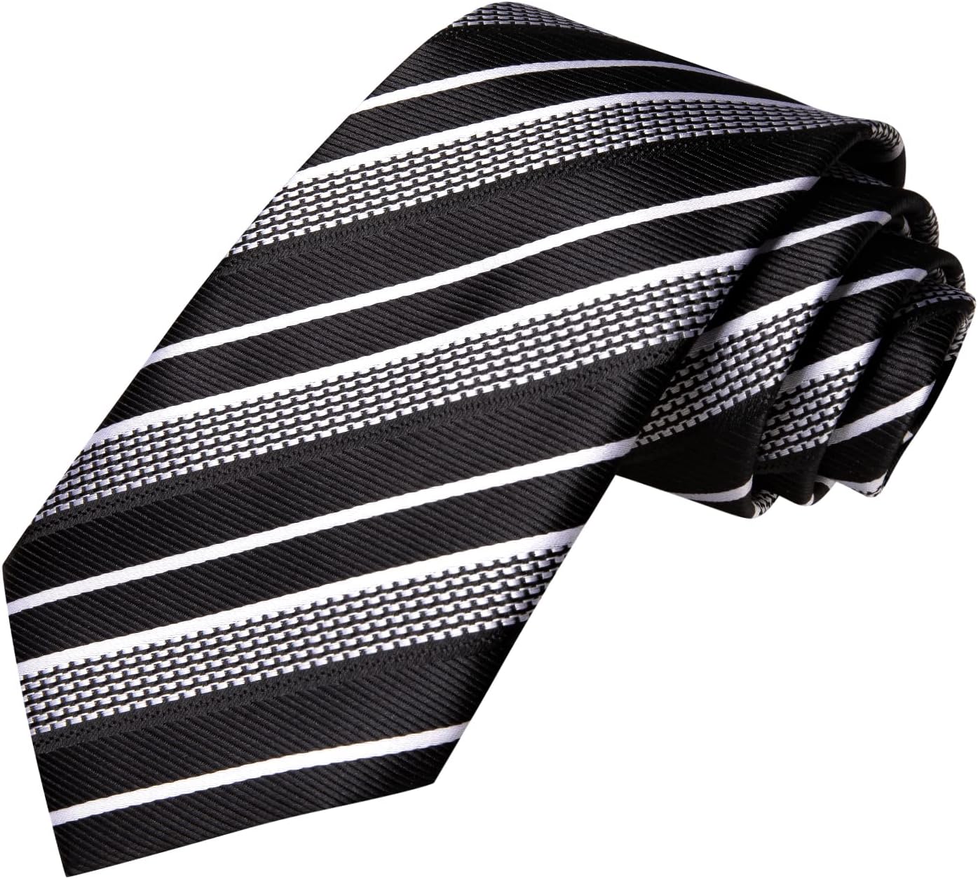 Hi-Tie Men's Tie Lapel Pin Set Pocket Square Cufflinks Formal Woven Silk Tie Sets Wedding Party - Image 4